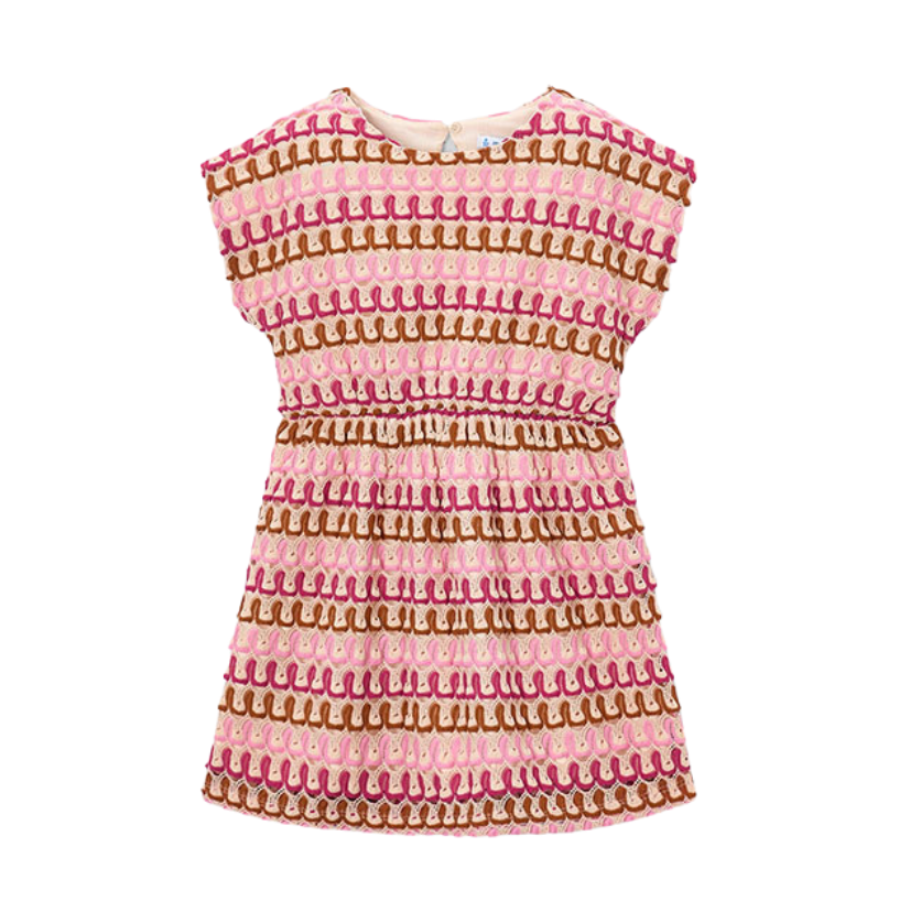 SS26 Mayoral Pink Multicoloured Knit Dress