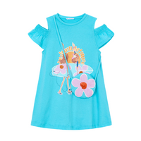 SS26 Mayoral Turquoise Cut Out Flower Handbag Dress