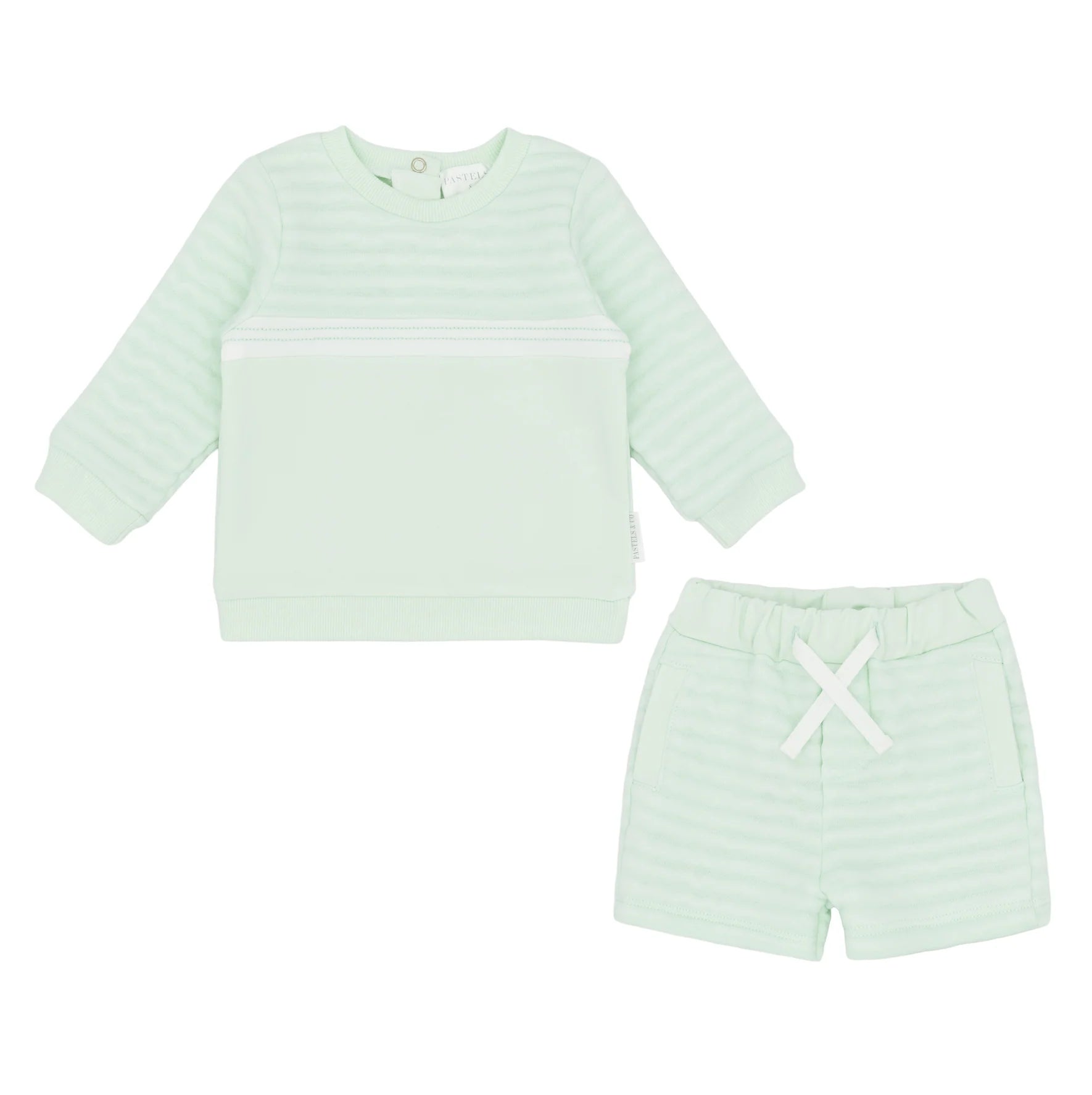 SS26 Pastels & Co BENSON Mint Green Sweatshirt & Shorts Set