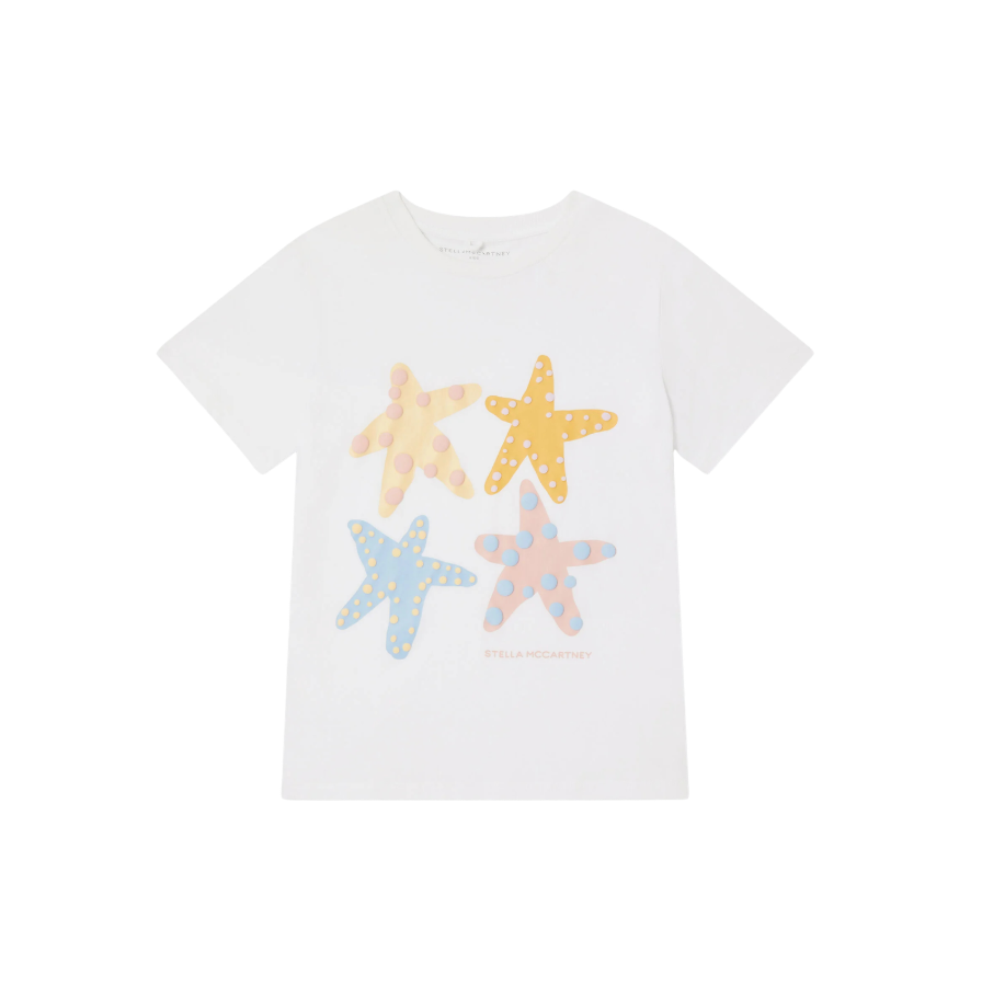 SS26 Stella McCartney White Starfish Logo T-Shirt