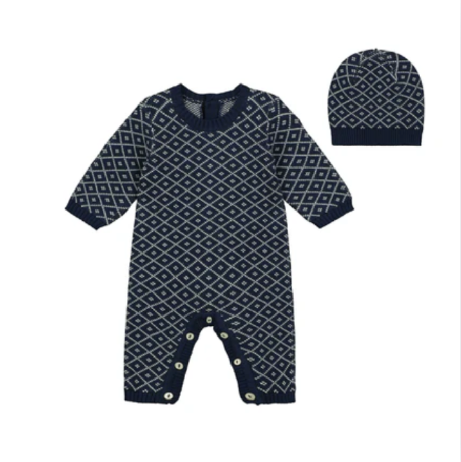 Emile Et Rose Boys EVERETT Navy All In One With Hat