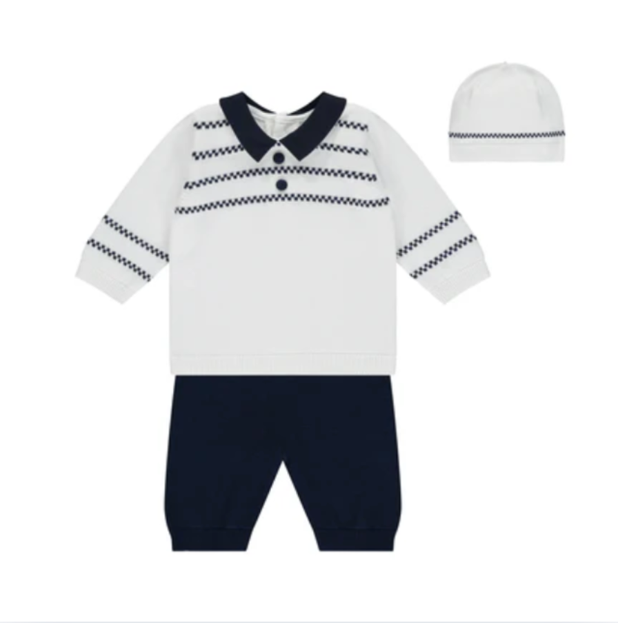 Emile Et Rose Boys DECLAN Navy Trousers Set With Hat
