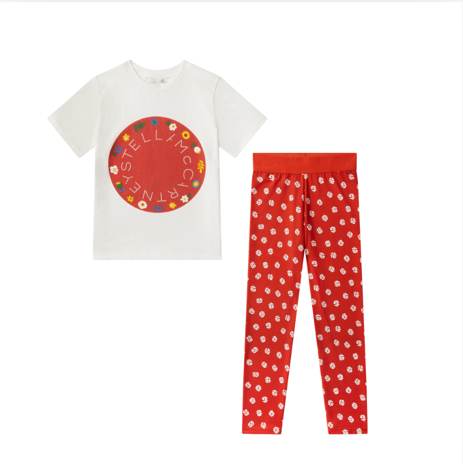 Stella McCartney Girls Red Leggings Set