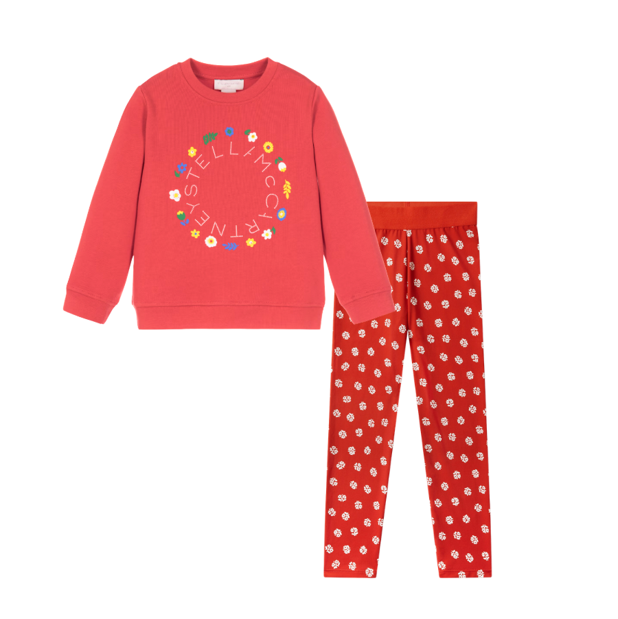 Stella McCartney Girls Red Leggings Set