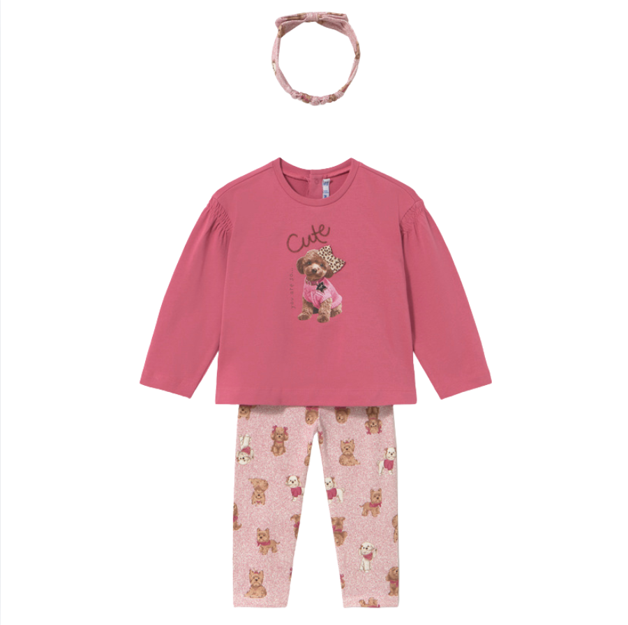 Mayoral Girls Pink Leggings Set With Headband