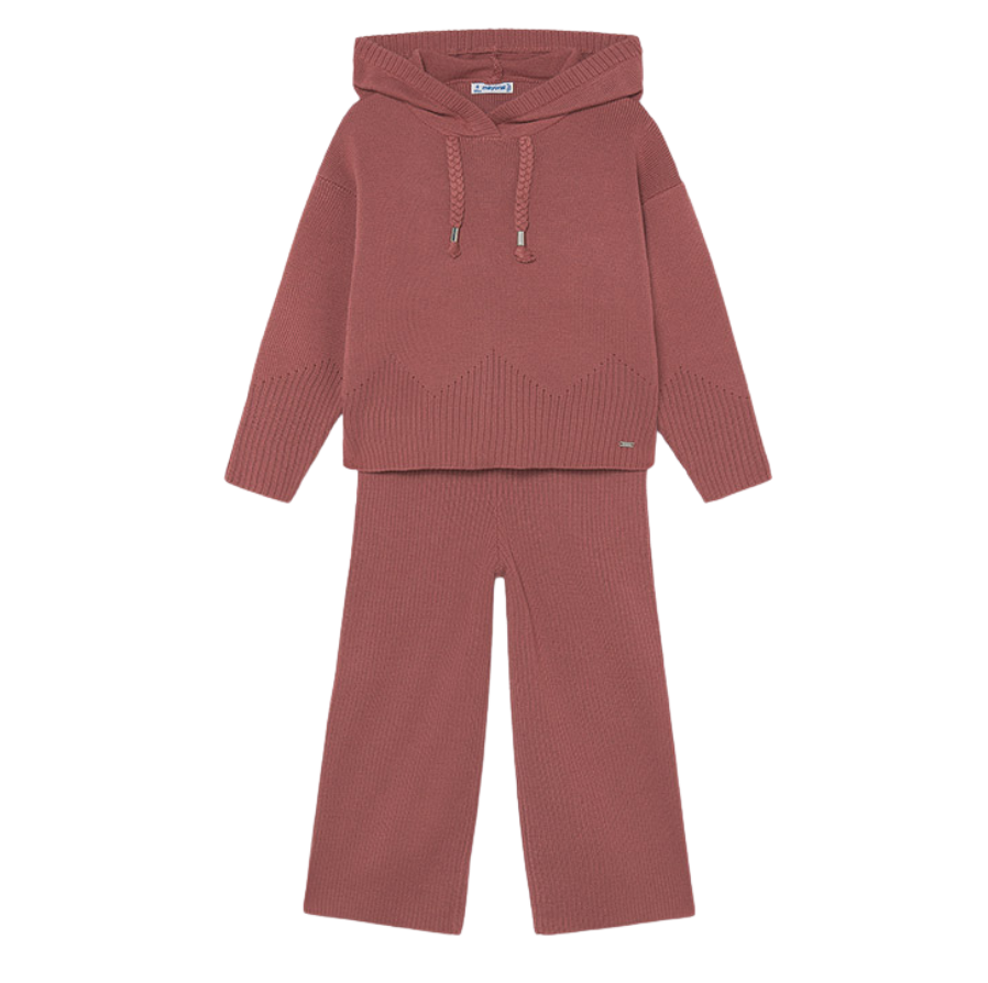 Mayoral Girls Pink Knitted Tracksuit
