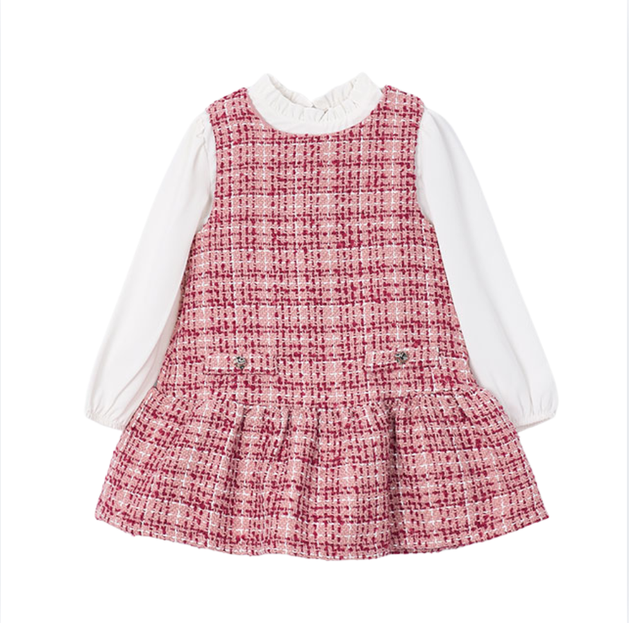 Mayoral Girls Pink Pinafore Dress