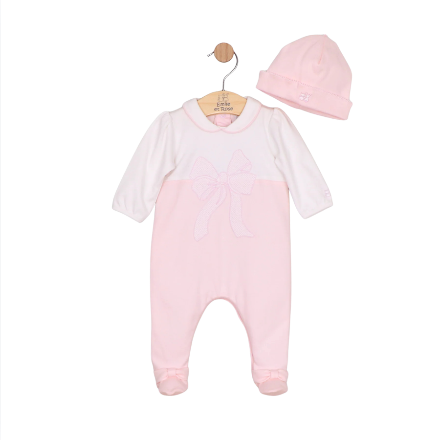 Emile Et Rose Girls MAYA Pink Babygrow With Hat