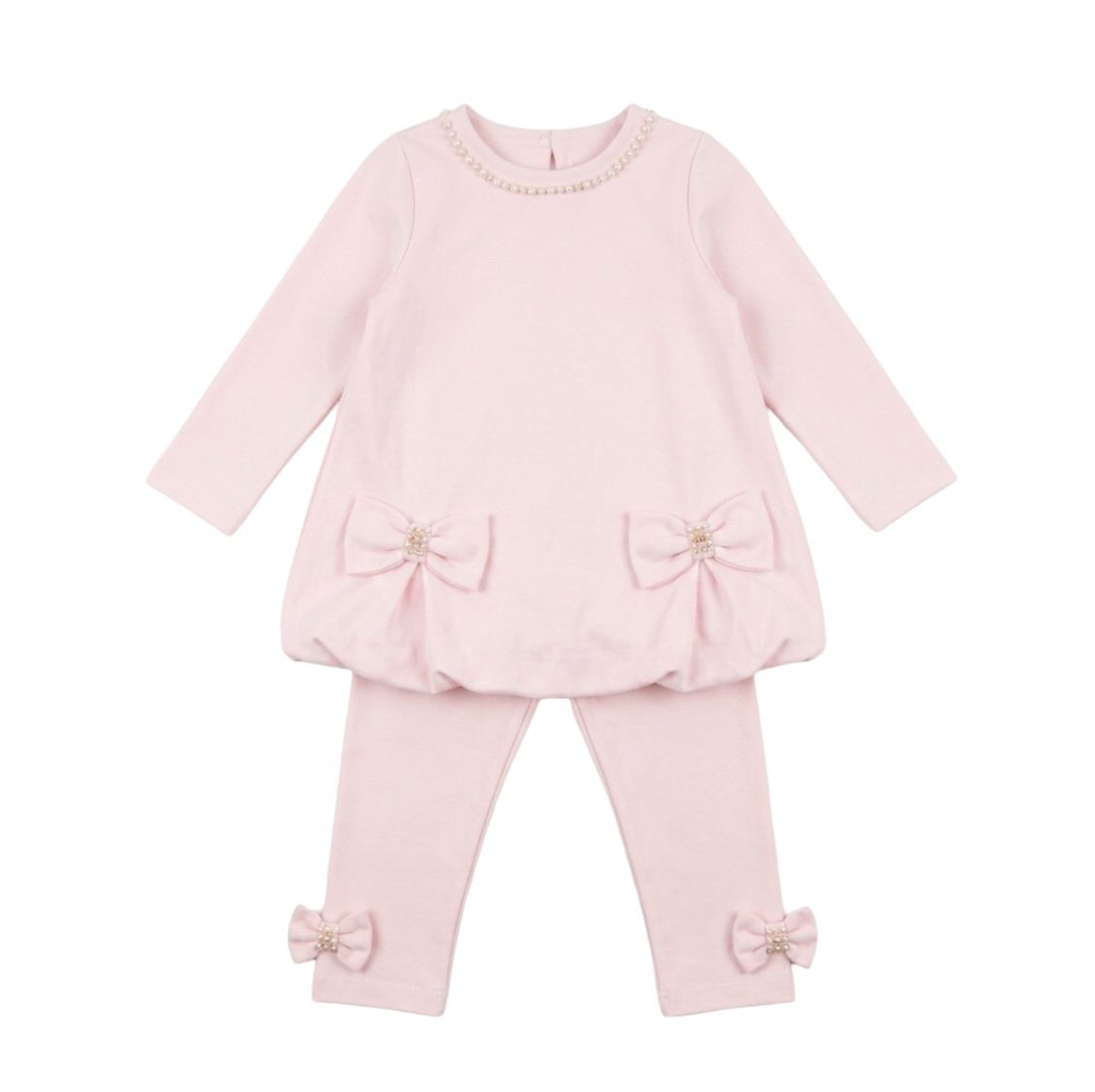 Bimbalo Girls Pink Puffball Leggings Set