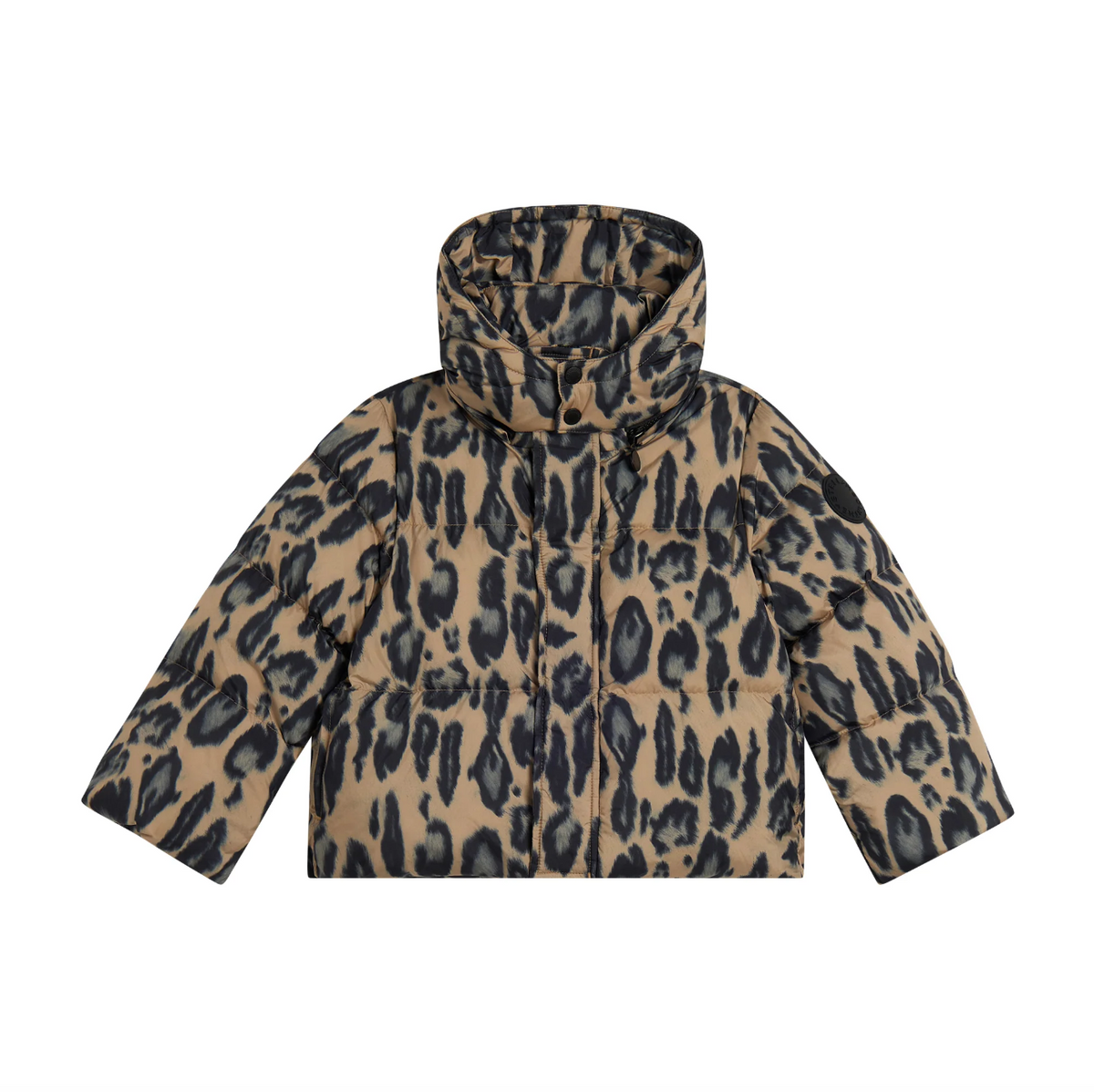 Stella McCartney Girls Brown Leopard Print Puffer Coat