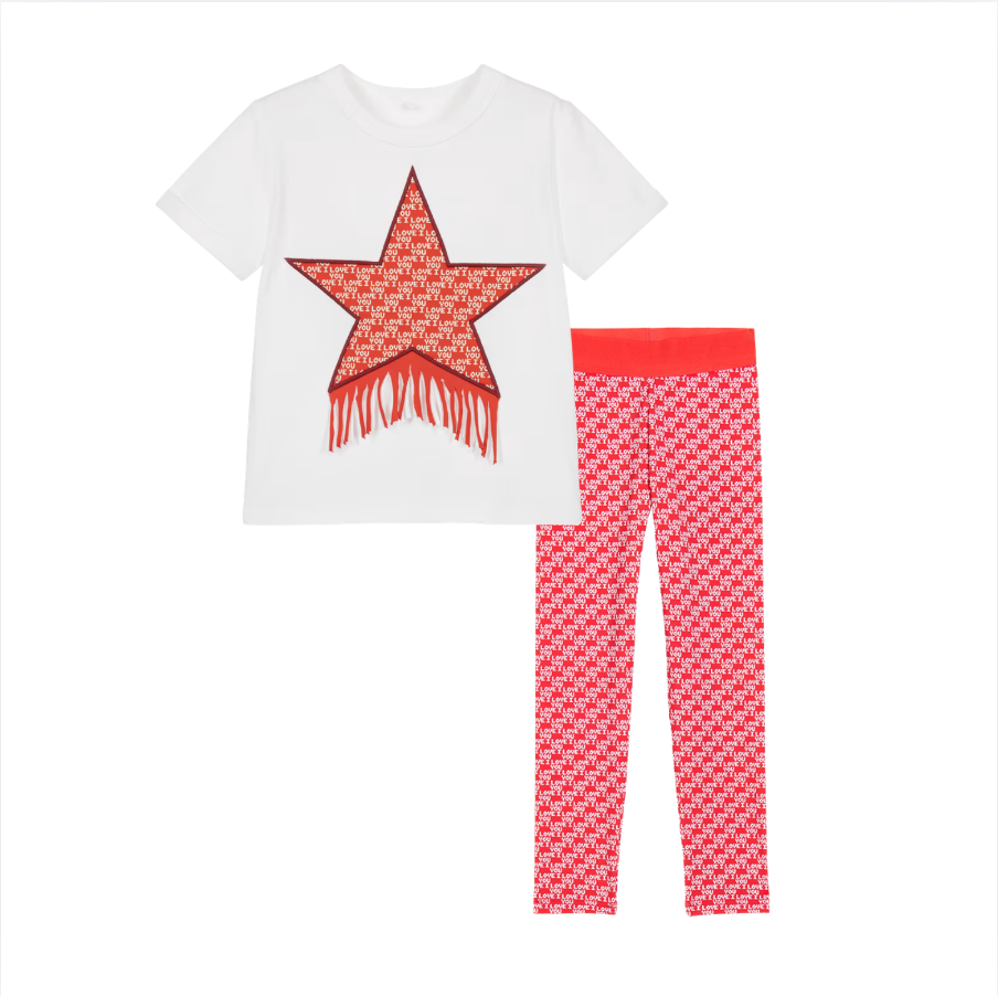 Stella McCartney Girls Red Star Leggings Set