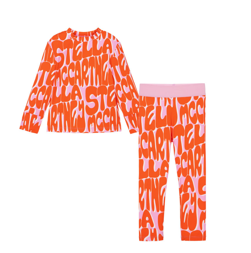 Stella McCartney Girls Pink Logo Print Leggings Set