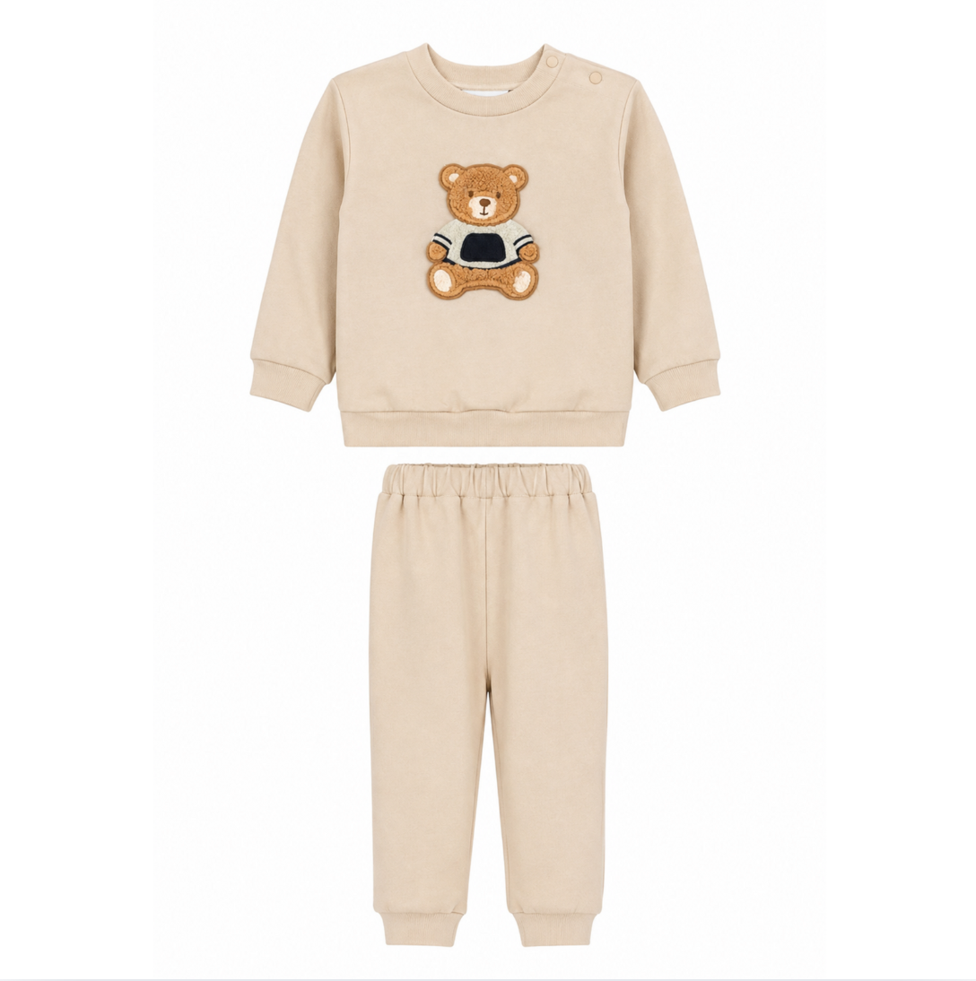 Patachou Boys Beige Teddy Bear Tracksuit
