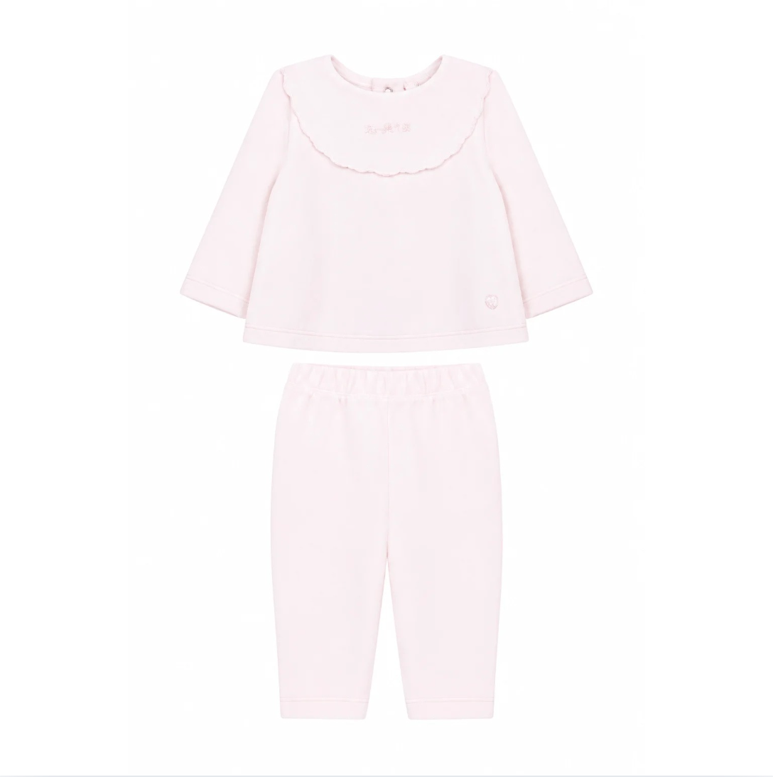 Patachou Girls Pink Velour Trousers Set