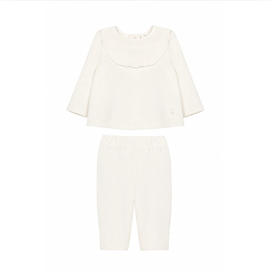 Patachou Unisex Beige Velour Trousers Set