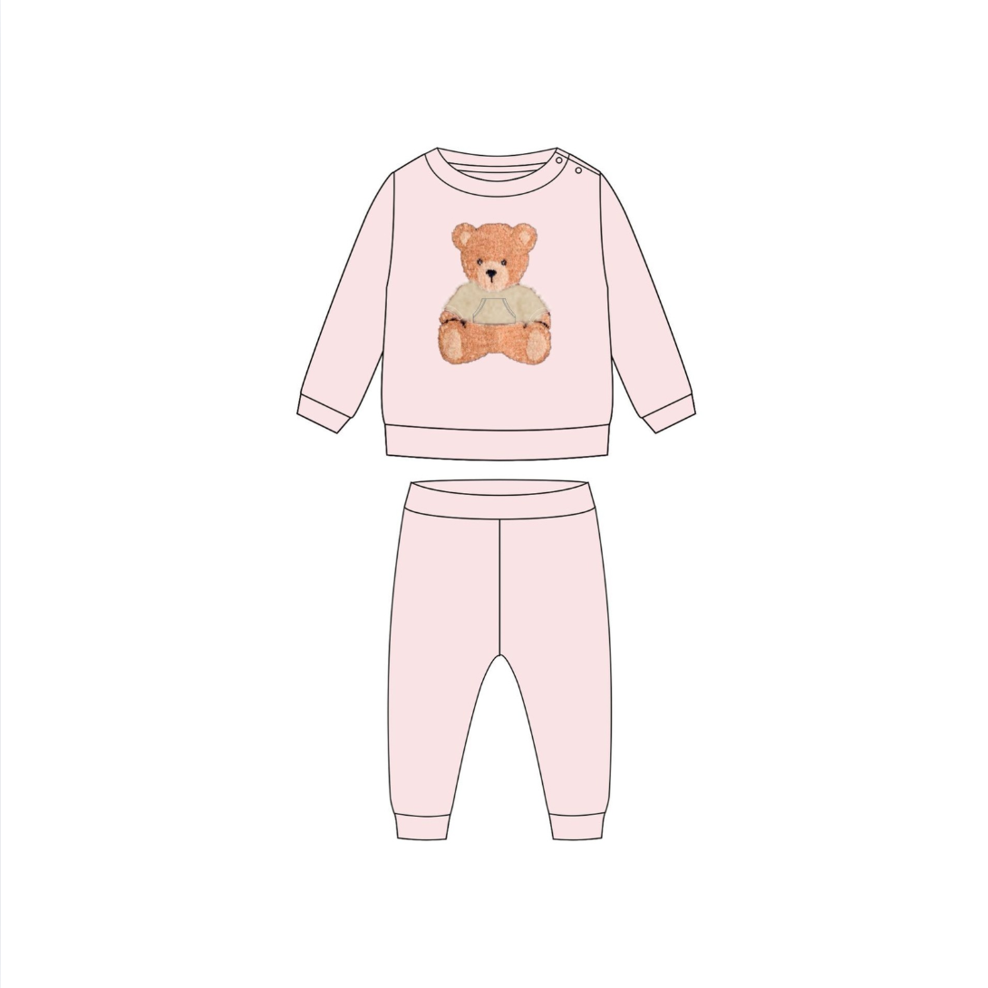 Patachou Girls Pink Teddy Bear Tracksuit