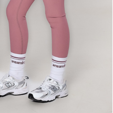 AW25 Ansandro Winter Rose Pink & White Logo Socks