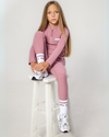 AW25 Ansandro Winter Rose Pink Ribbed Long Sleeve Leggings Set
