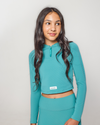 AW25 Ansandro Midnight Teal Ribbed Long Sleeve Leggings Set