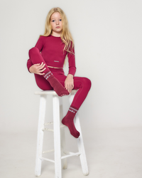 AW25 Ansandro Cherry Red Long Sleeve Leggings Set