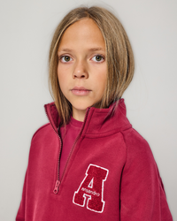 AW25 Ansandro Cherry Red Funnel Neck Sweatshirt