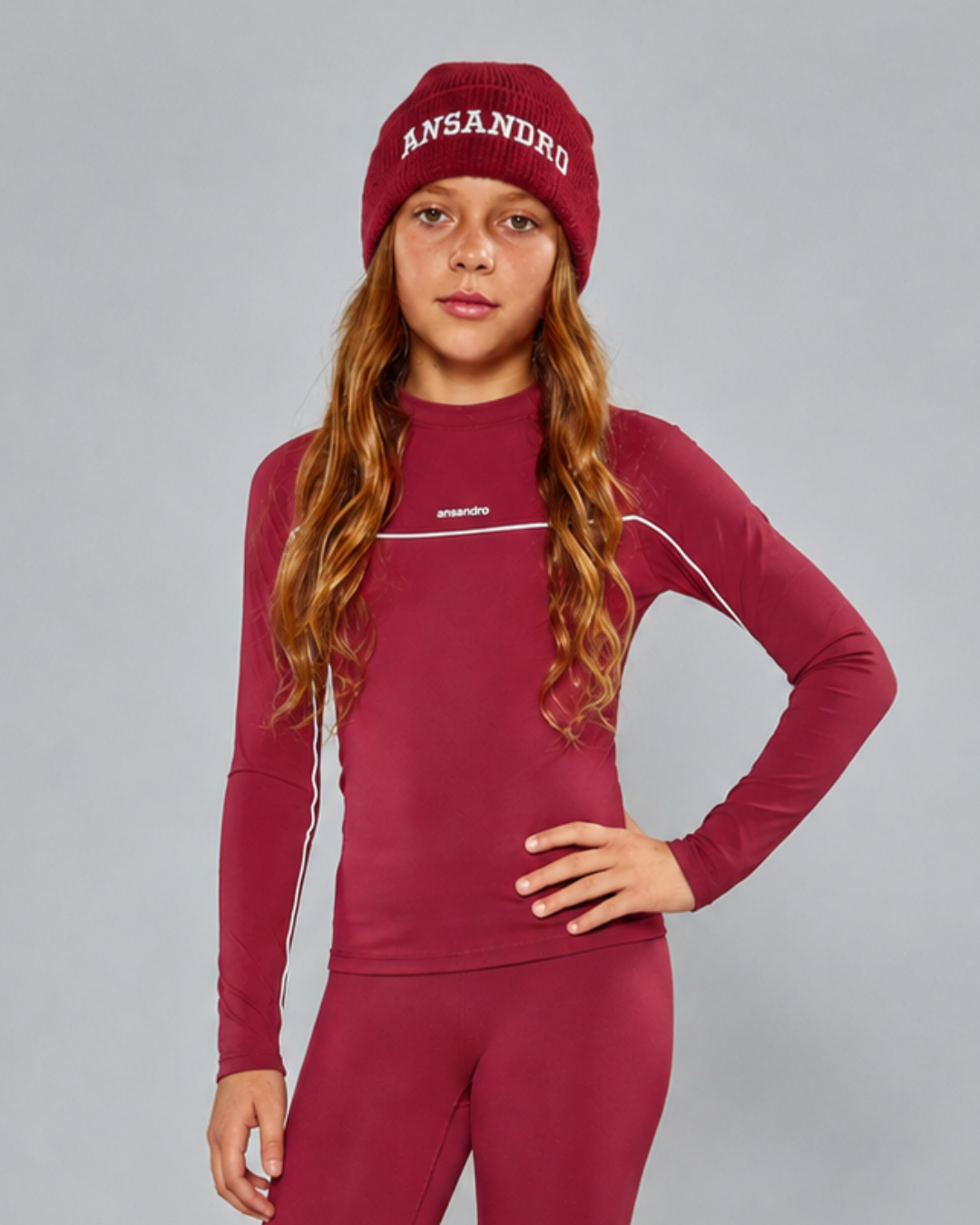 Ansandro Girls Damson Branded Beanie