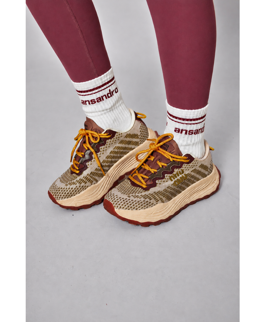 Ansandro Girls White & Damson Half Crew Socks