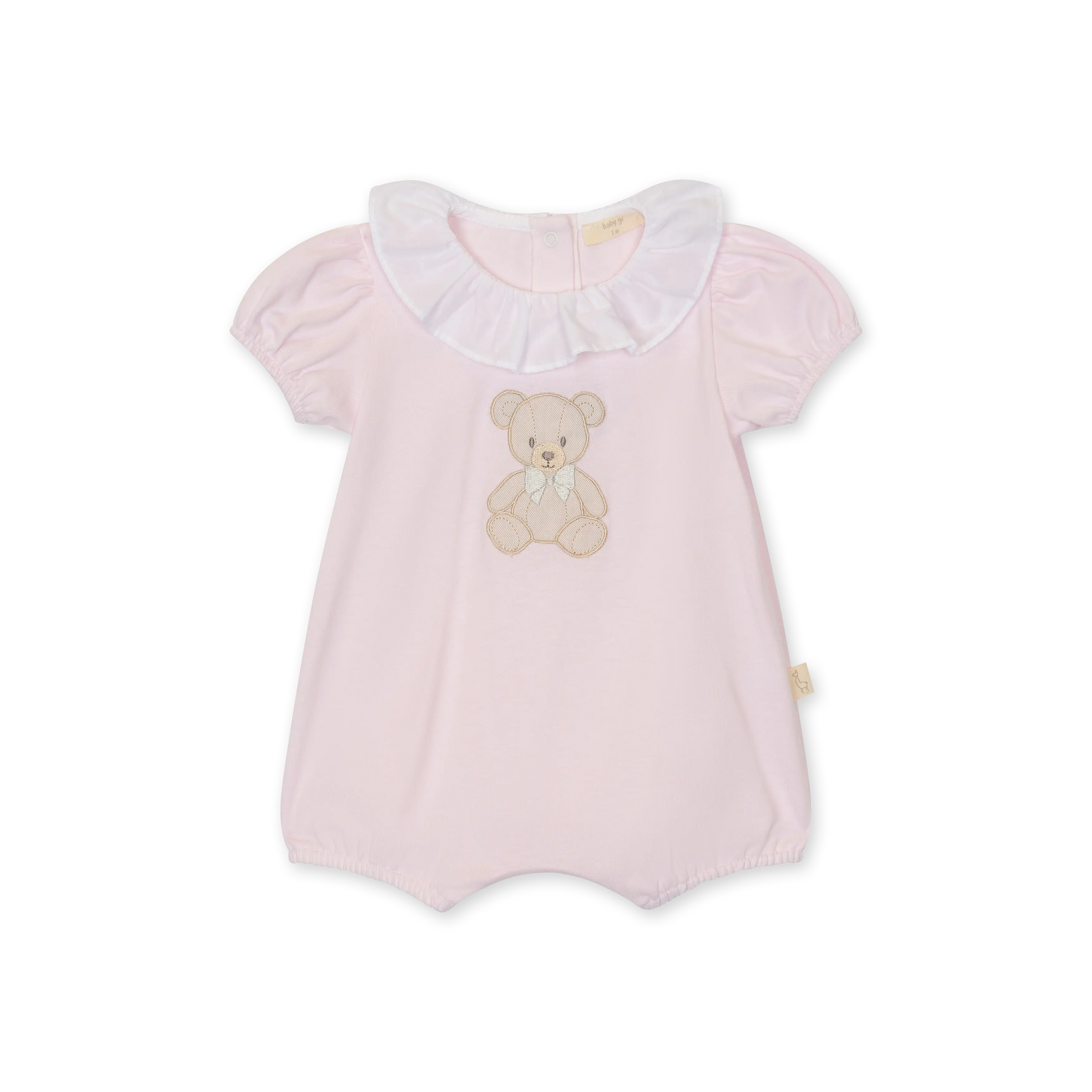 Baby Gi Pink Cotton Teddy & Me Frill Romper