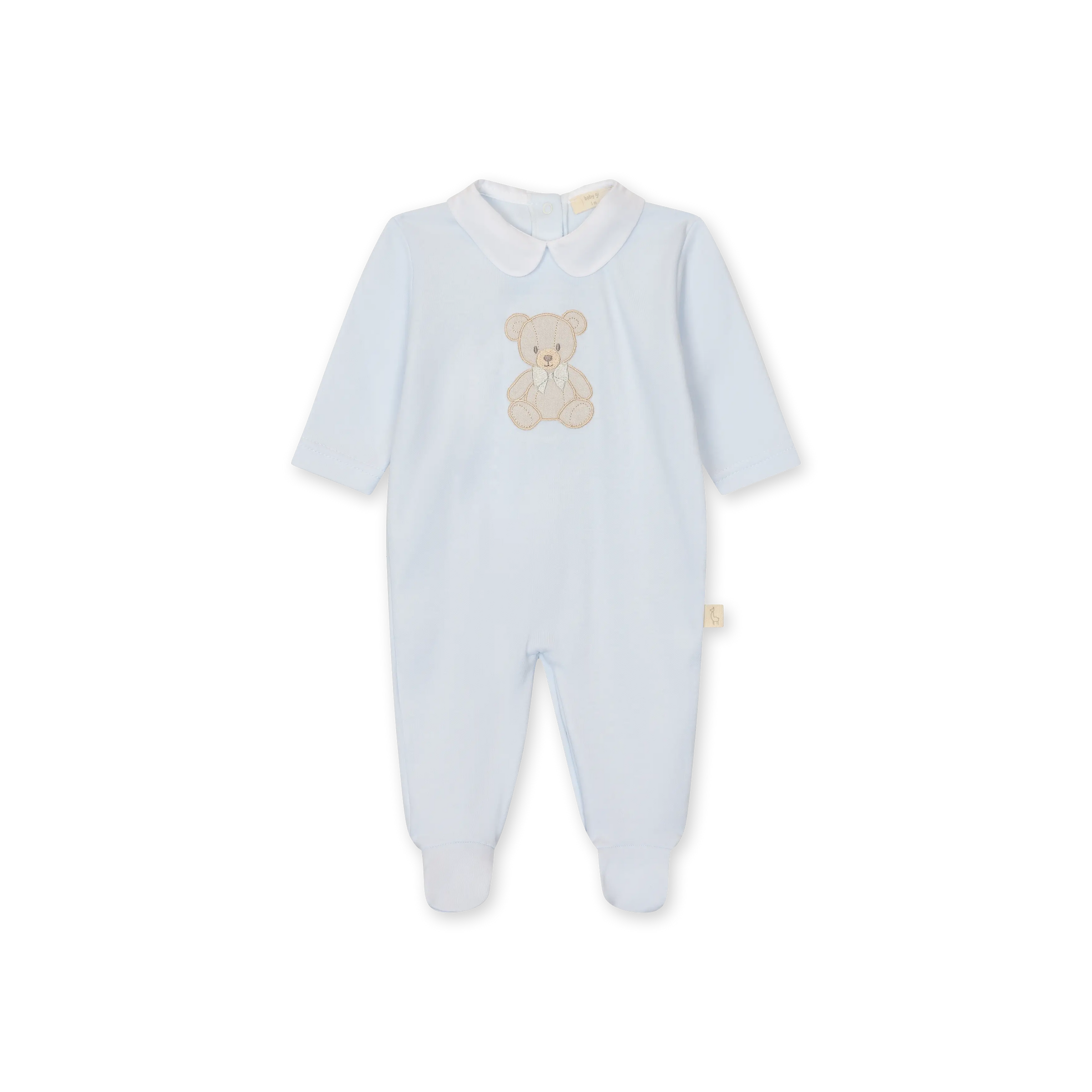 Baby Gi Pale Blue Cotton Teddy & Me Babygrow