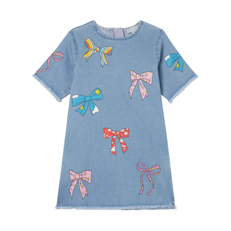 PREORDER AW25 Stella McCartney Blue Multicoloured Bows Denim Dress