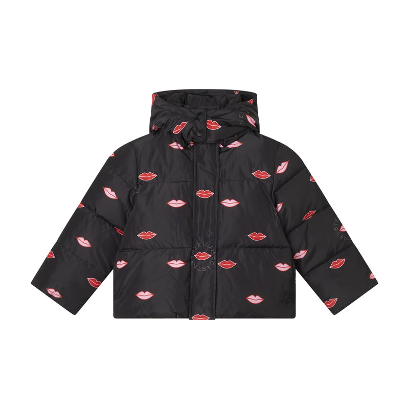 PREORDER AW25 Stella McCartney Black Red & Pink Lips Logo Coat