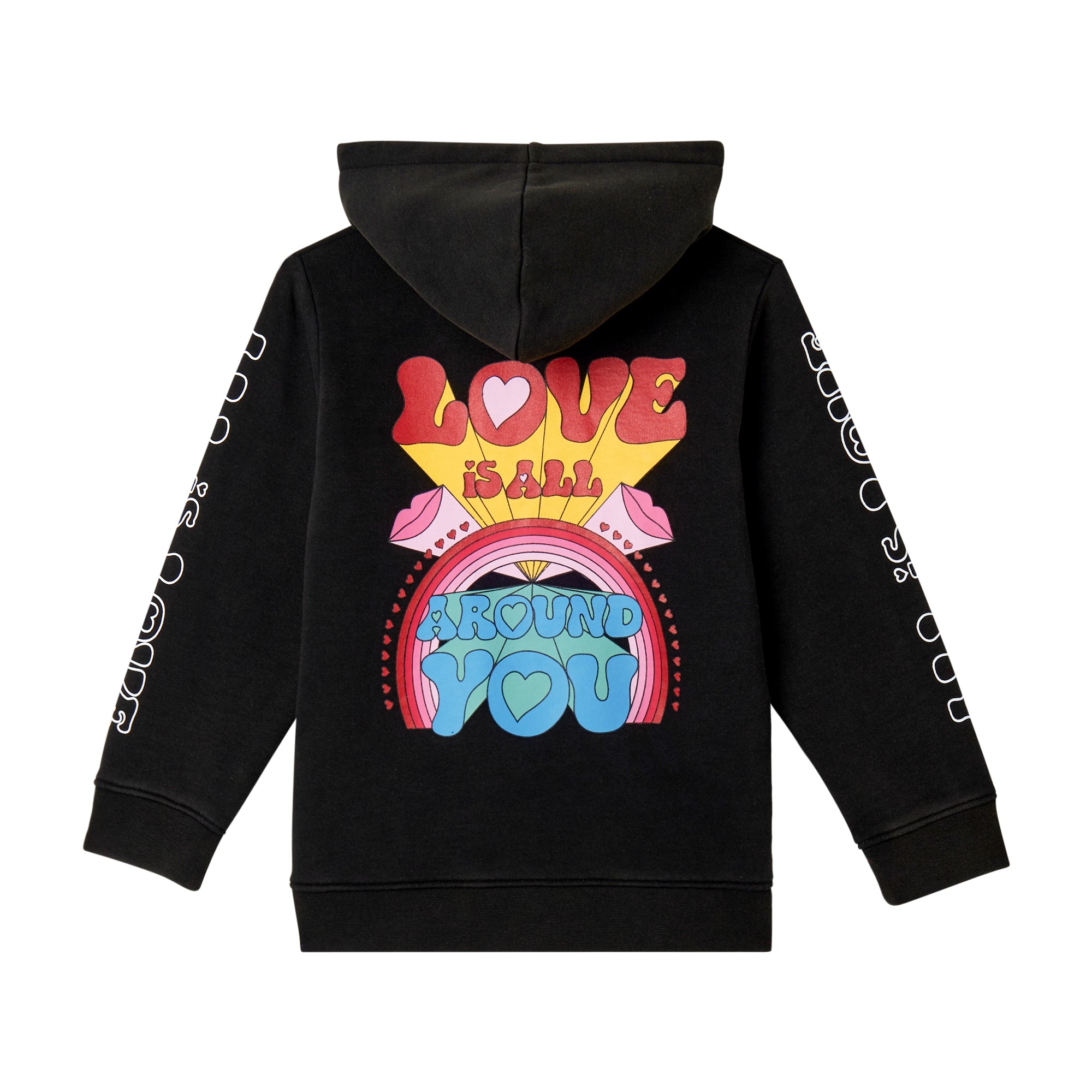 PREORDER AW25 Stella McCartney Black Multicoloured 'Love Is All Around You' Hoody