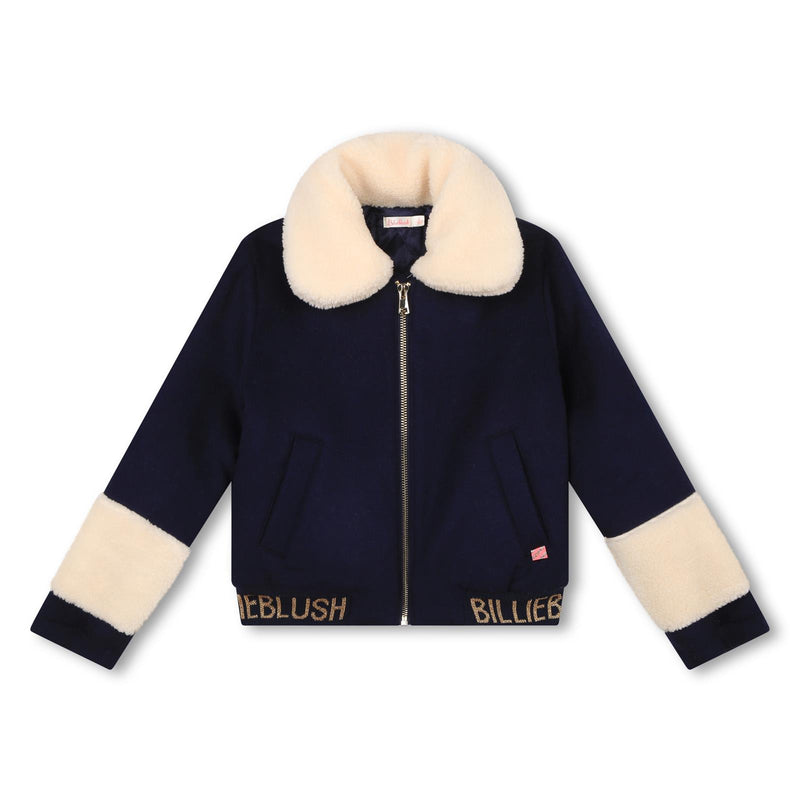 AW23 Billieblush Navy Blue 'Love' Animal Logo Jacket / Coat