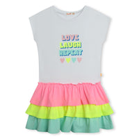 Billieblush White & Multicoloured 'Love Laugh Repeat' Dress