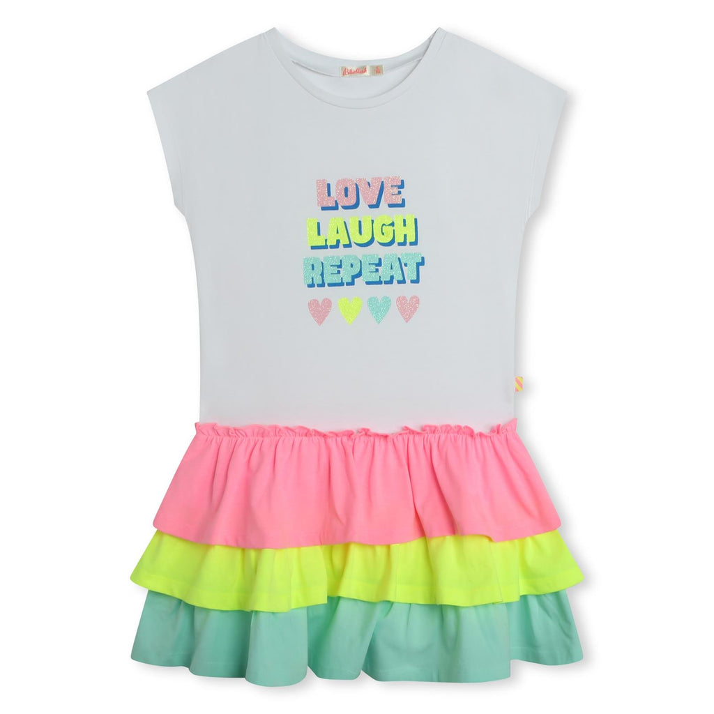 SS24 Billieblush White & Multicoloured 'Love Laugh Repeat' Dress