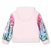 AW24 Billieblush Pink Multicoloured Cloud Sequin Three Piece Zipper Hooded Tracksuit