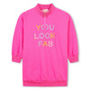 Billieblush Pink Multicoloured 'You Look Fab' Quarter Zip Dress