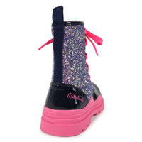 Billieblush Pink & Purple Logo Floral Glitter Boots