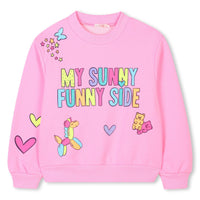 SS25 Billieblush Pink 'My Sunny Funny Side' Sweatshirt & Shorts Set