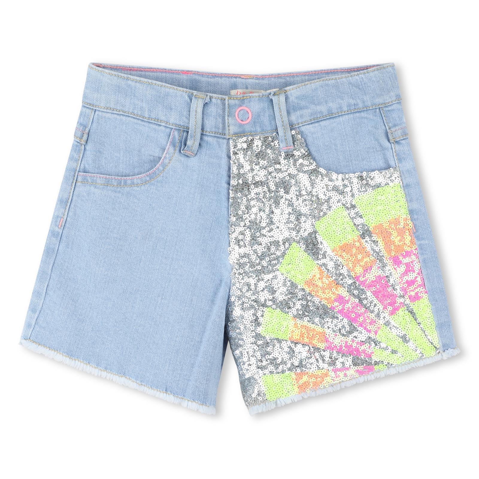 SS25 Billieblush Multicoloured Three Piece Sequin Denim Shorts Set