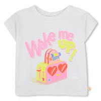 SS25 Billieblush Pink Yellow & White 'Wake Me Up!' Hearts Logo Leggings Set