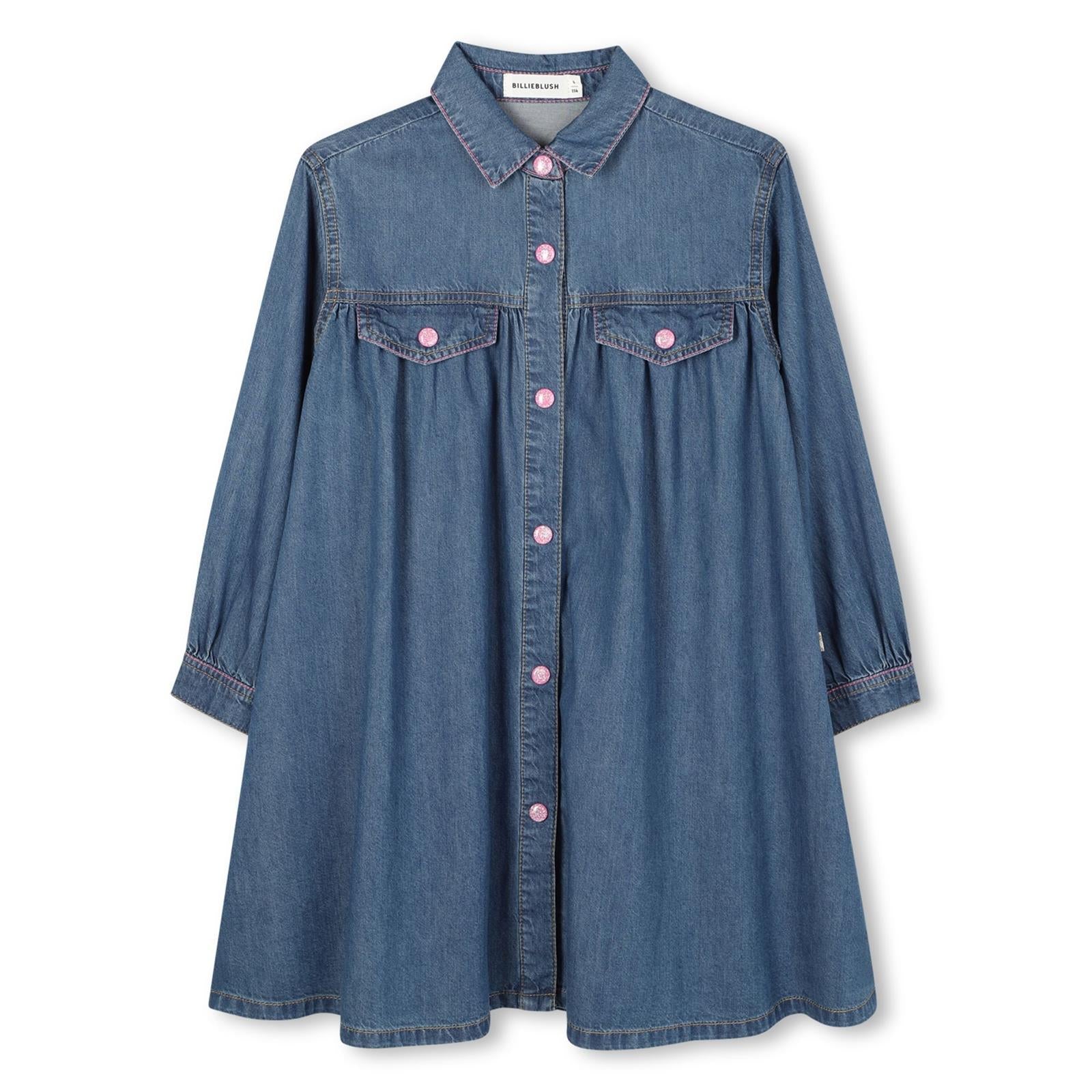AW25 Billieblush Blue Denim 'Power' Fringe Dress