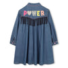 AW25 Billieblush Blue Denim 'Power' Fringe Dress