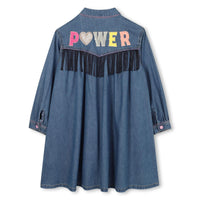 AW25 Billieblush Blue Denim 'Power' Fringe Dress