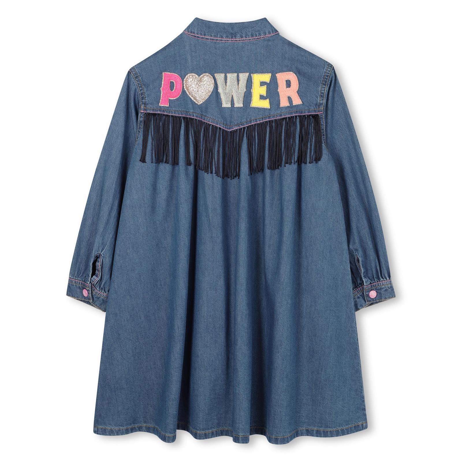 AW25 Billieblush Blue Denim 'Power' Fringe Dress