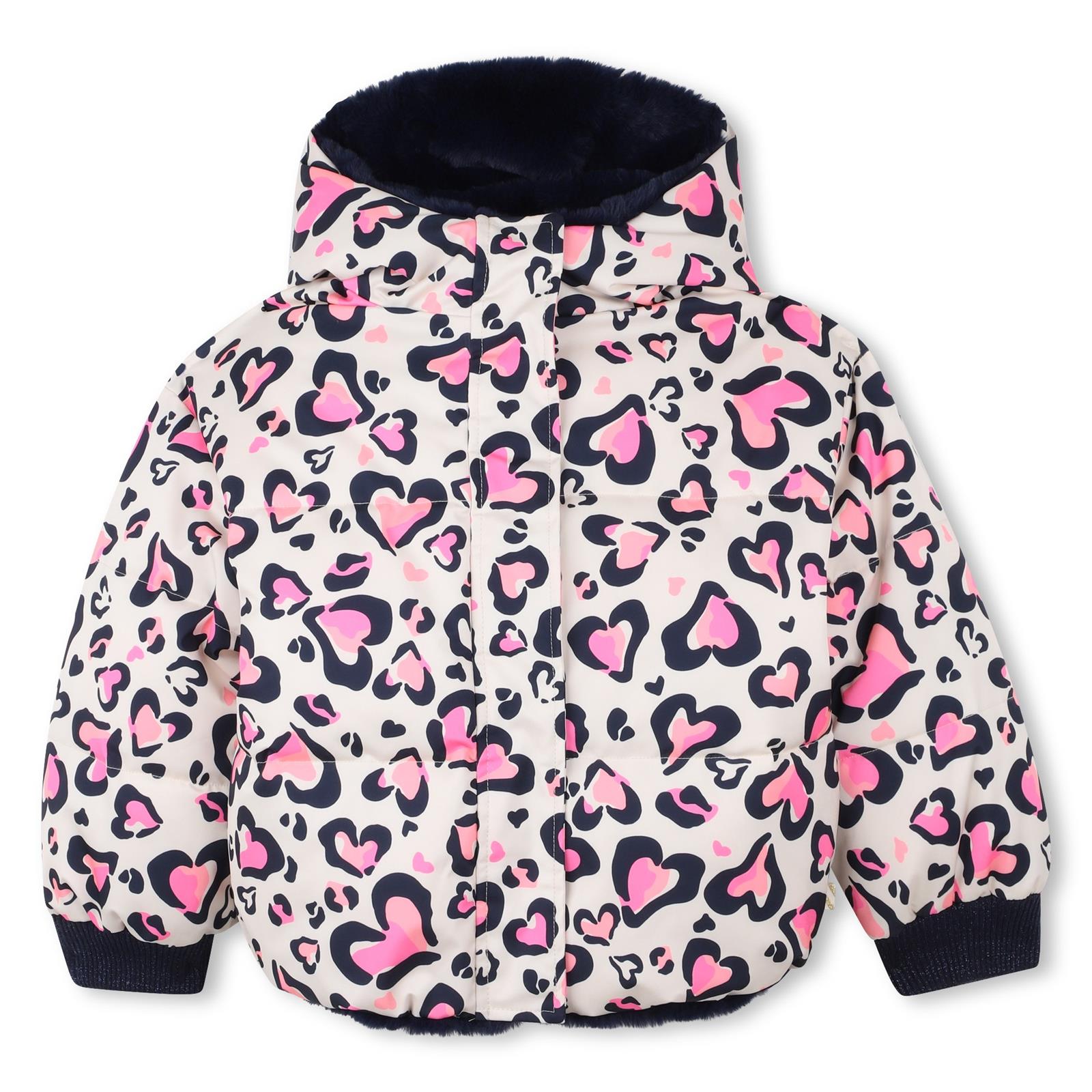 PREORDER AW25 Billieblush Pink & Navy Leopard Print Faux Fur Reversible Coat