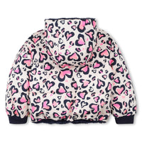 PREORDER AW25 Billieblush Pink & Navy Leopard Print Faux Fur Reversible Coat