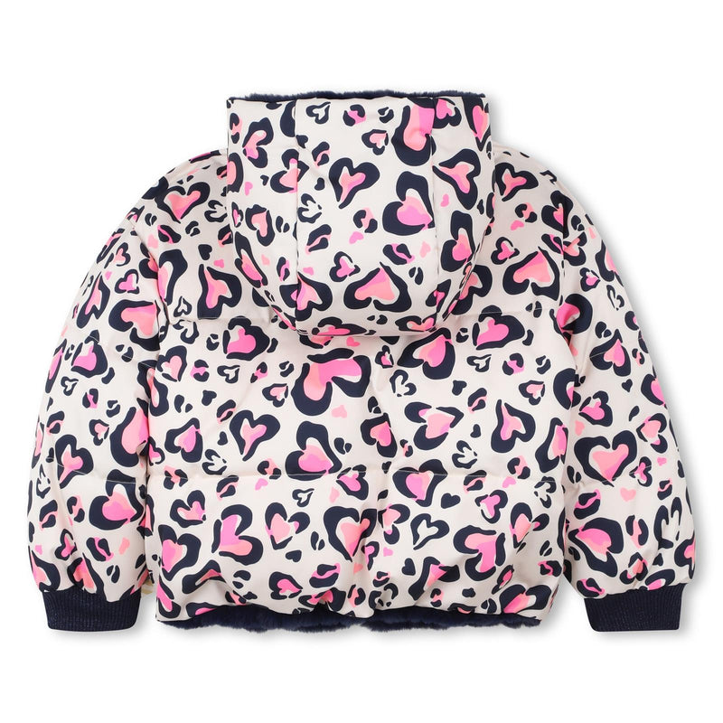 PREORDER AW25 Billieblush Pink & Navy Leopard Print Faux Fur Reversible Coat