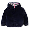 PREORDER AW25 Billieblush Pink & Navy Leopard Print Faux Fur Reversible Coat