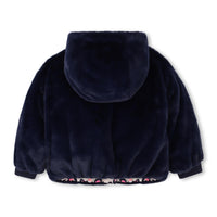 PREORDER AW25 Billieblush Pink & Navy Leopard Print Faux Fur Reversible Coat